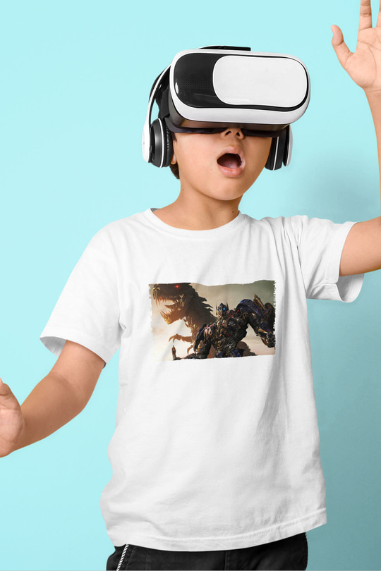 Unisex Transformers Baskılı Beyaz Çocuk Tişört