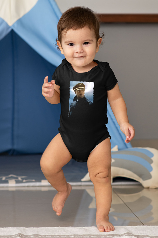 Unisex Uçuş (Flight) Baskılı Siyah Bebek Body - Zıbın
