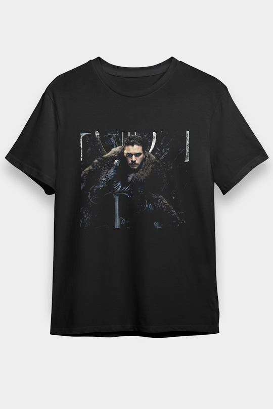 Game of Thrones Baskılı Siyah T-shirt