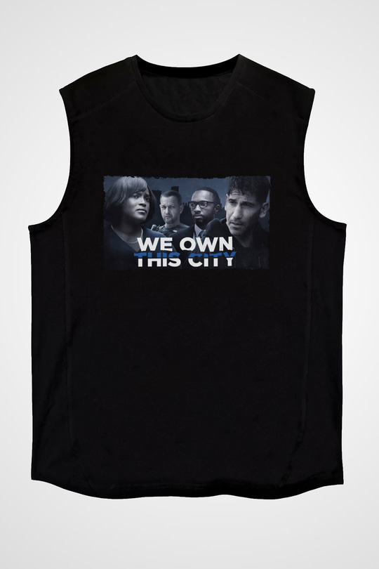 Unisex We Own This City Baskılı Siyah Kolsuz T-shirt