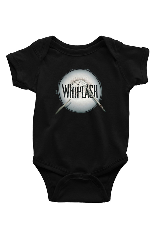 Unisex Whiplash Baskılı Siyah Bebek Body - Zıbın