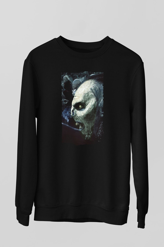 Unisex Yüzüklerin Efendisi Yüzük Kardeşliği (The Lord of the Rings The Fellowship of the Ring) Baskılı Siyah Sweatshirt