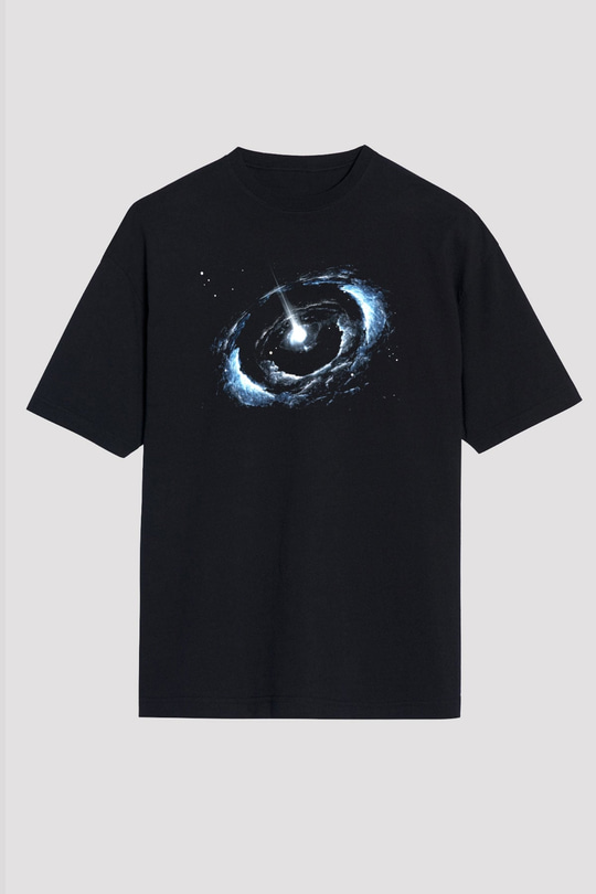 Uzay Siyah Unisex Oversize Tişört T-Shirt