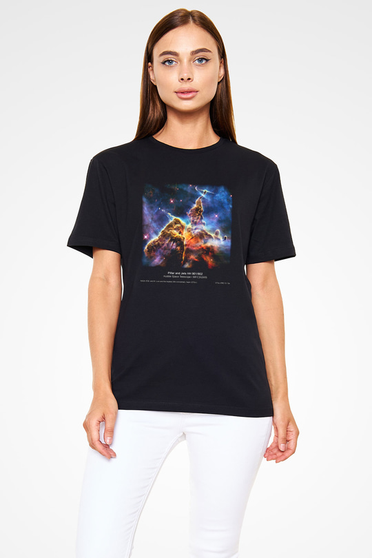 Uzay Siyah Unisex Tişört T-Shirt - TişörtFabrikası