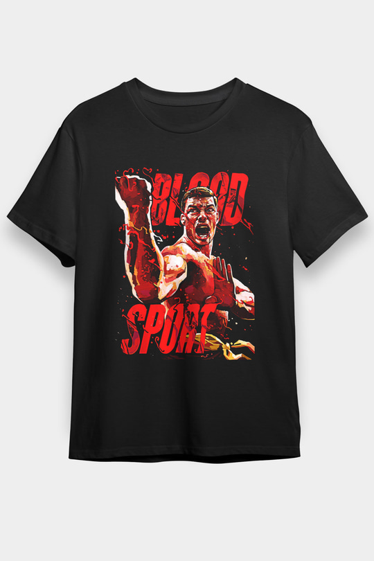 Van Damme James Baskılı Unisex Siyah Tişört - Tshirt