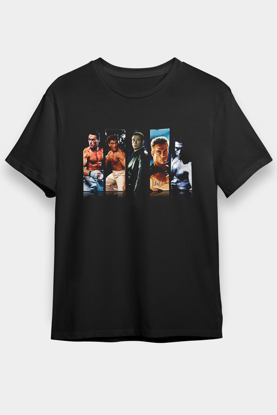 Van Damme James Baskılı Unisex Siyah Tişört - Tshirt