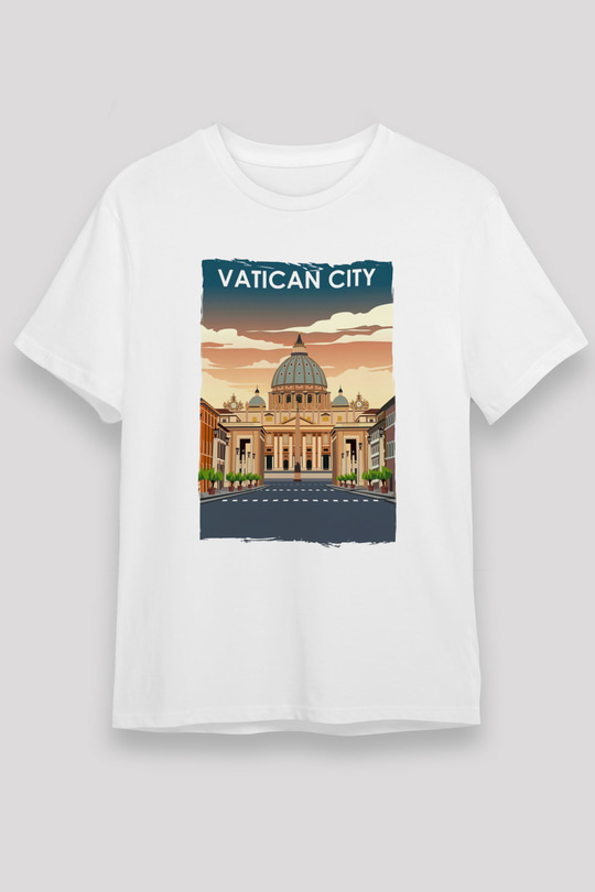 Vatikan Beyaz Unisex Tişört T-Shirt - TişörtFabrikası