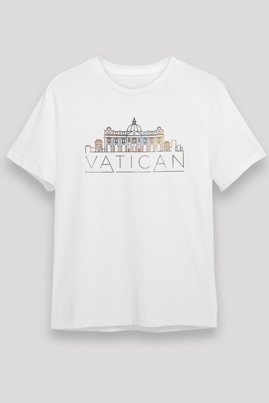 Vatikan Beyaz Unisex Tişört T-Shirt - TişörtFabrikası