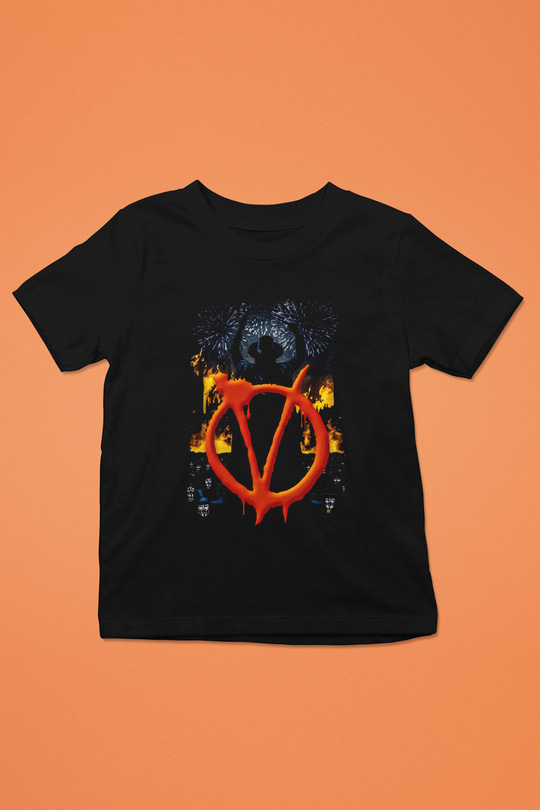 Vendetta Siyah Unisex Çocuk Tişört
