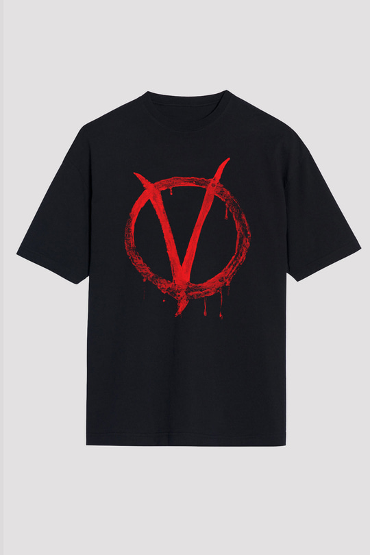 Vendetta Siyah Unisex Oversize Tişört T-Shirt