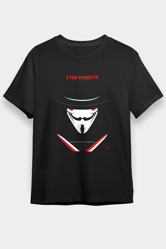 Vendetta Siyah Unisex Tişört T-Shirt
