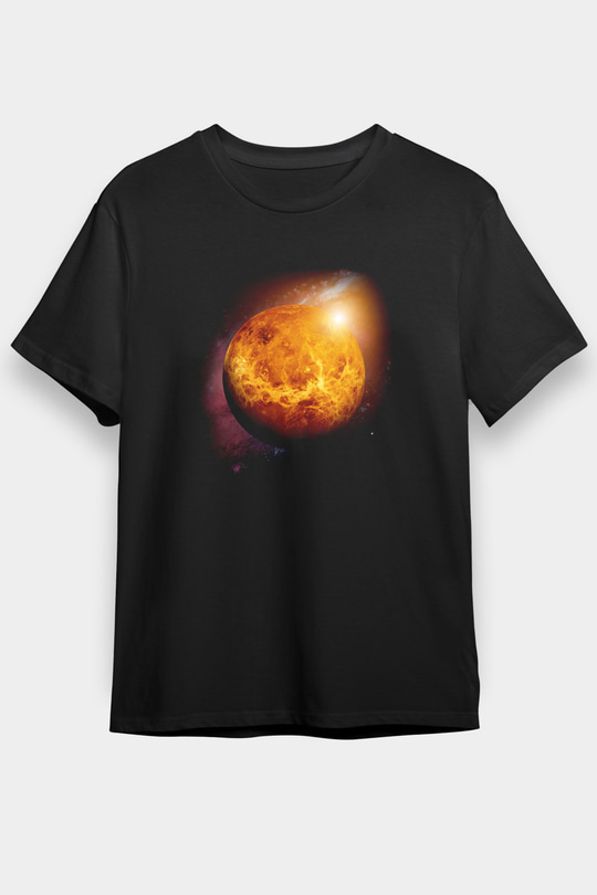 Venüs Siyah Unisex Tişört T-Shirt - TişörtFabrikası