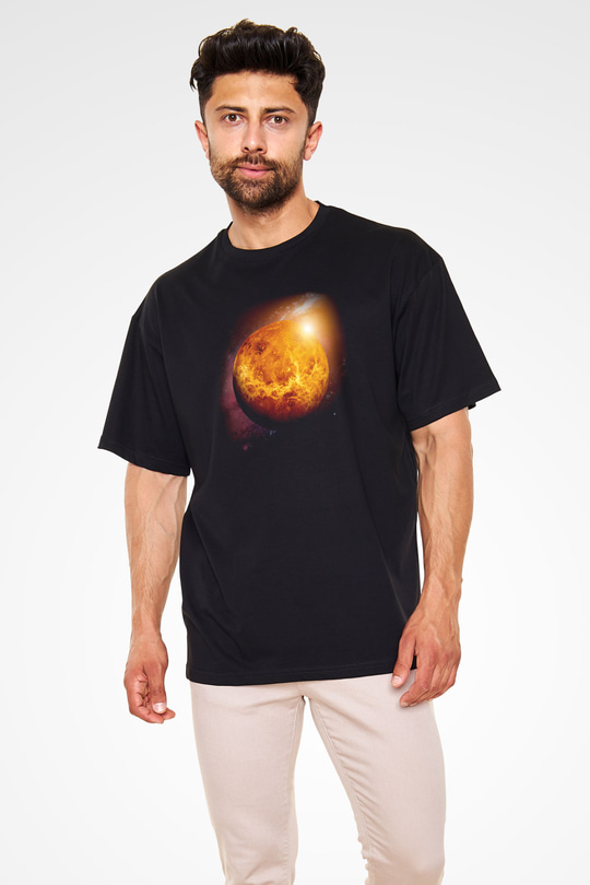 Venüs Siyah Oversize Tişört Oversize T-shirt - TişörtFabrikası