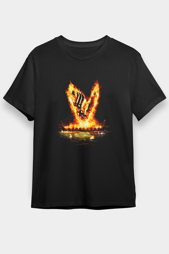 Vikings Siyah Unisex Tişört T-Shirt