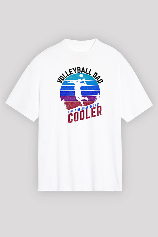 Voleybol Baskılı Unisex Beyaz Oversize Tişört - Tshirt