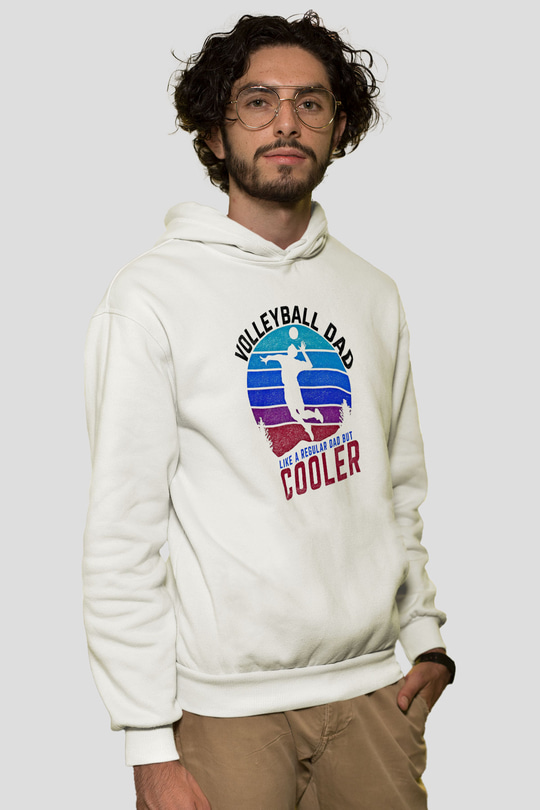 Voleybol Baskılı Unisex Ekru Hoodie