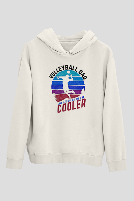 Voleybol Baskılı Unisex Ekru Hoodie