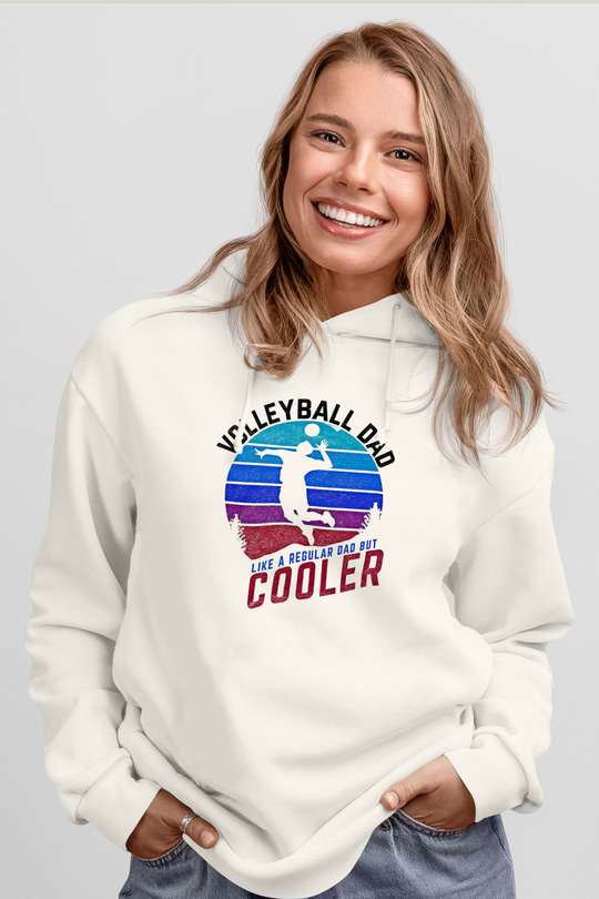 Voleybol Baskılı Unisex Ekru Hoodie