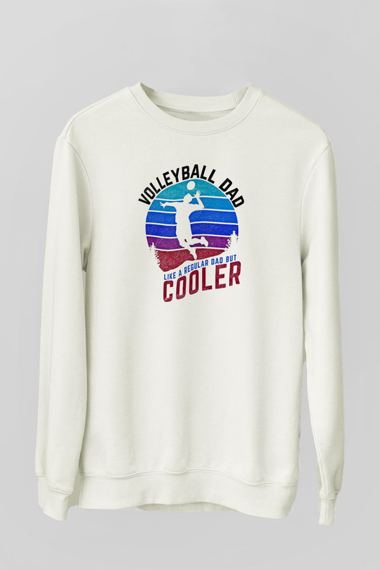 Voleybol Baskılı Unisex Ekru Sweatshirt