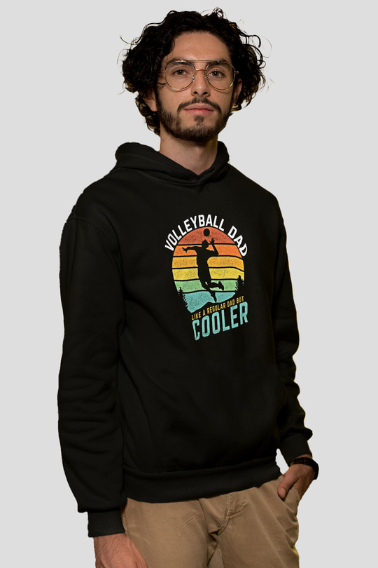Voleybol - Volleyball Baskılı Unisex Siyah Kapüşonlu Sweatshirt