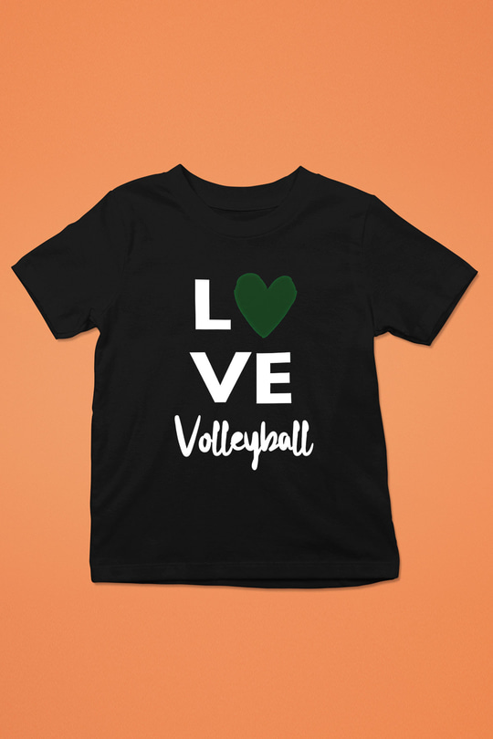 Voleybol - Volleyball Baskılı Unisex Siyah Çocuk Tİşörtü - Tshirt