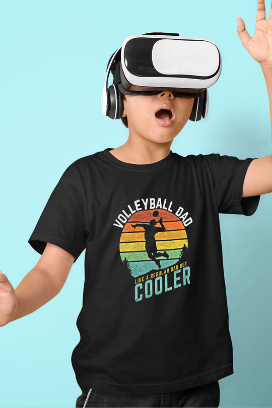 Voleybol - Volleyball Baskılı Unisex Siyah Çocuk Tİşörtü - Tshirt