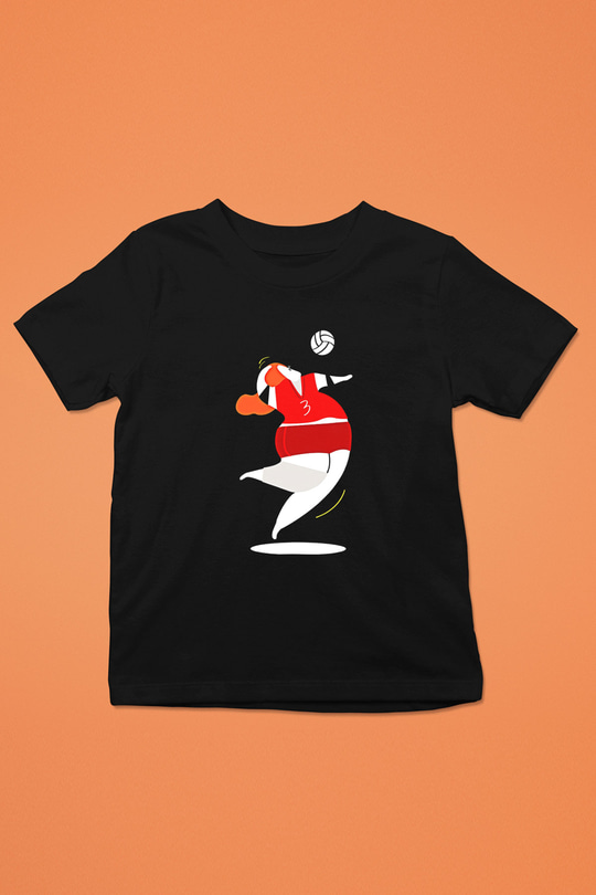 Voleybol - Volleyball Baskılı Unisex Siyah Çocuk Tİşörtü - Tshirt
