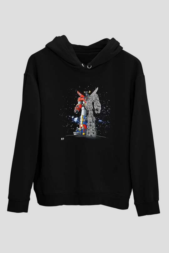 Voltron Siyah Unisex Kapüşonlu Sweatshirt