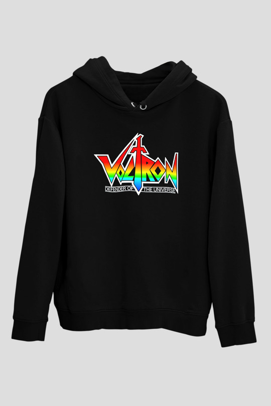 Voltron Siyah Unisex Kapüşonlu Sweatshirt