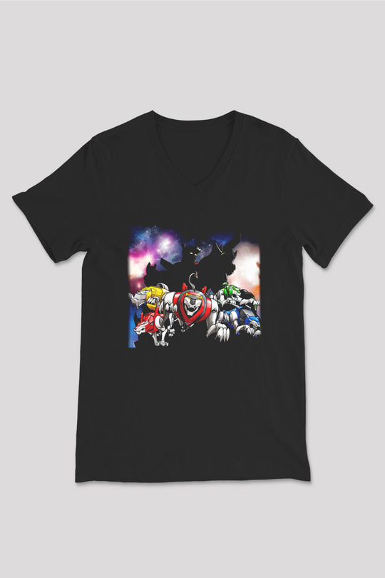 Voltron Siyah Unisex V Yaka Tişört