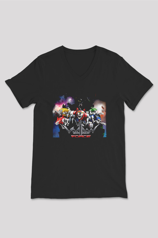 Voltron Siyah Unisex V Yaka Tişört