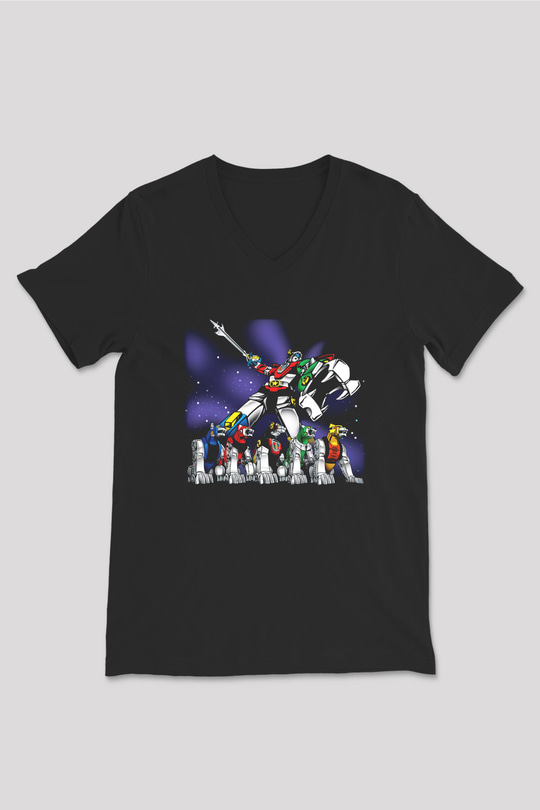 Voltron Siyah Unisex V Yaka Tişört