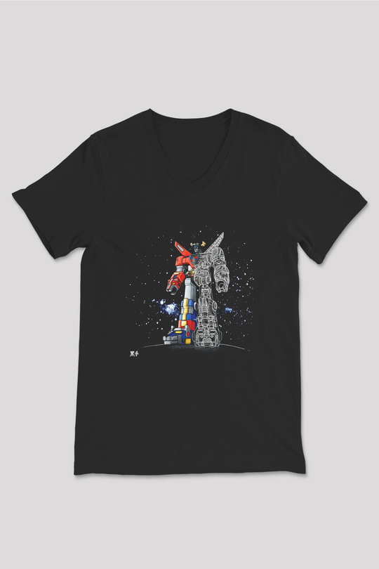 Voltron Siyah Unisex V Yaka Tişört