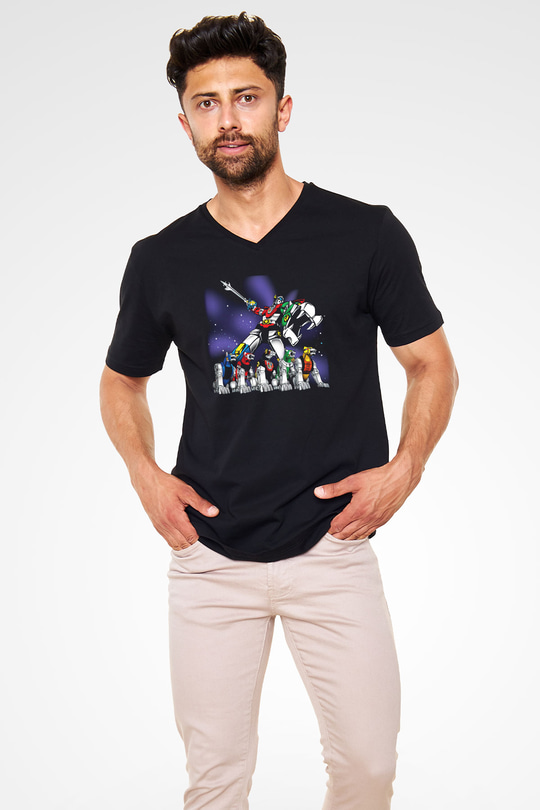 Voltron Siyah Unisex V Yaka Tişört