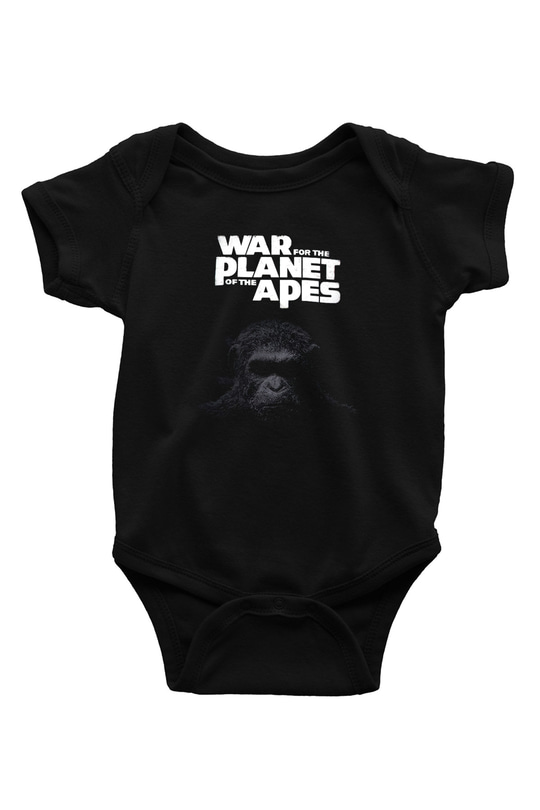 War for the Planet of the Apes Maymunlar Cehennemi Siyah Bebek Body - Zıbın