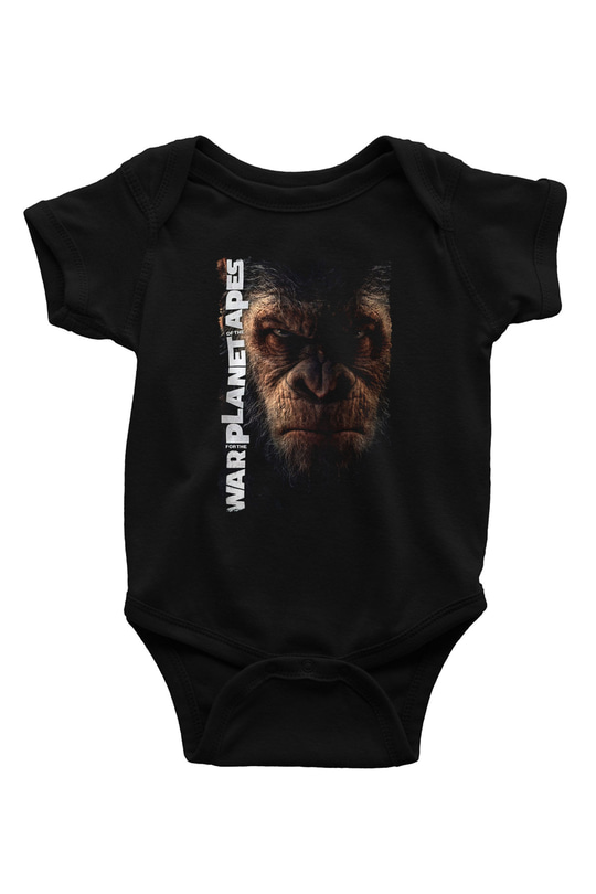 War for the Planet of the Apes Maymunlar Cehennemi Siyah Bebek Body - Zıbın