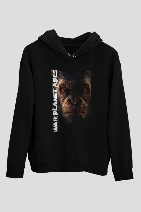 War for the Planet of the Apes Maymunlar Cehennemi Siyah Unisex Hoodie