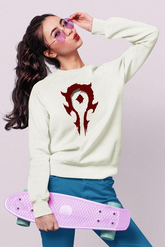Warcraft Beyaz Unisex Sweatshirt