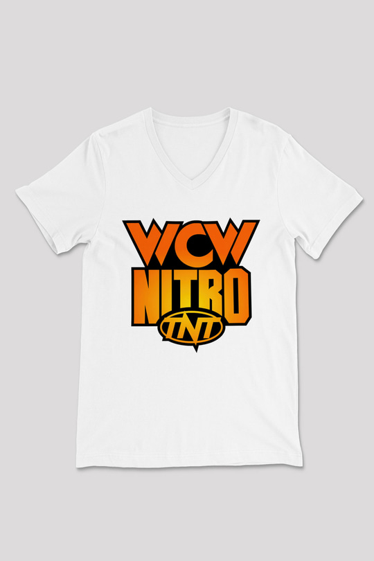 WCW Beyaz Unisex  V Yaka Tişört