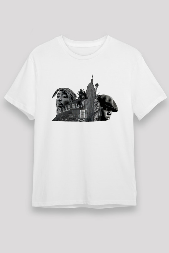 West Side Connection Baskılı Unisex Beyaz Tişört - Tshirt