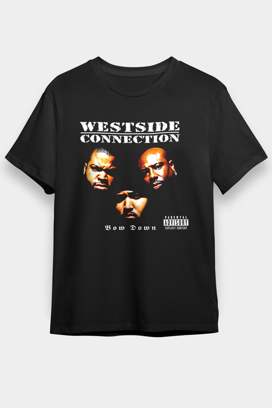 West Side Connection Baskılı Unisex Siyah Tişört - Tshirt
