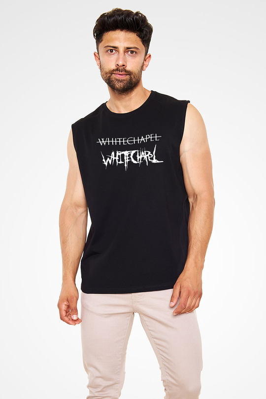 Whitechapel Siyah Unisex Kolsuz Tişört