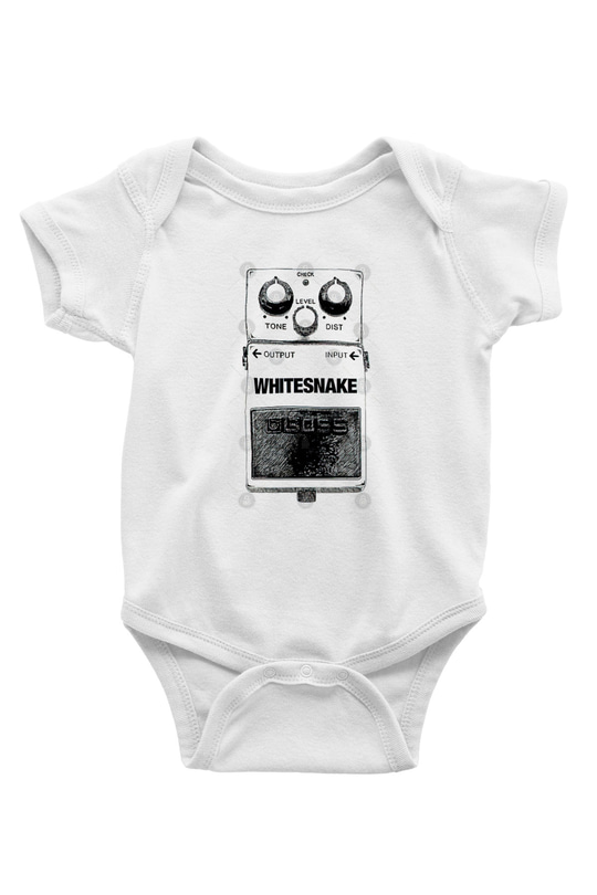 Whitesnake Baskılı Beyaz Unisex Bebek Body - Zıbın