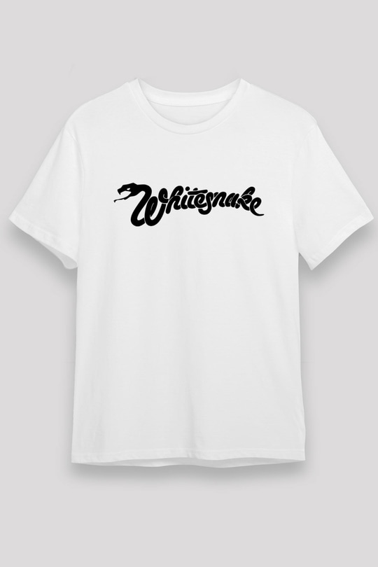 Whitesnake Baskılı Unisex Beyaz Tişört - Tshirt