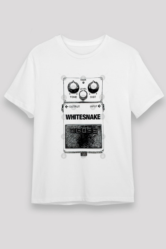 Whitesnake Baskılı Unisex Beyaz Tişört - Tshirt
