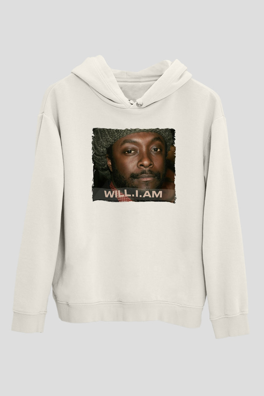 Will.I.Am Beyaz Unisex Kapüşonlu Sweatshirt
