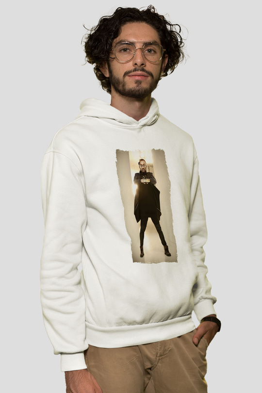 Will.I.Am Beyaz Unisex Kapüşonlu Sweatshirt
