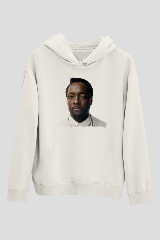 Will.I.Am Beyaz Unisex Kapüşonlu Sweatshirt