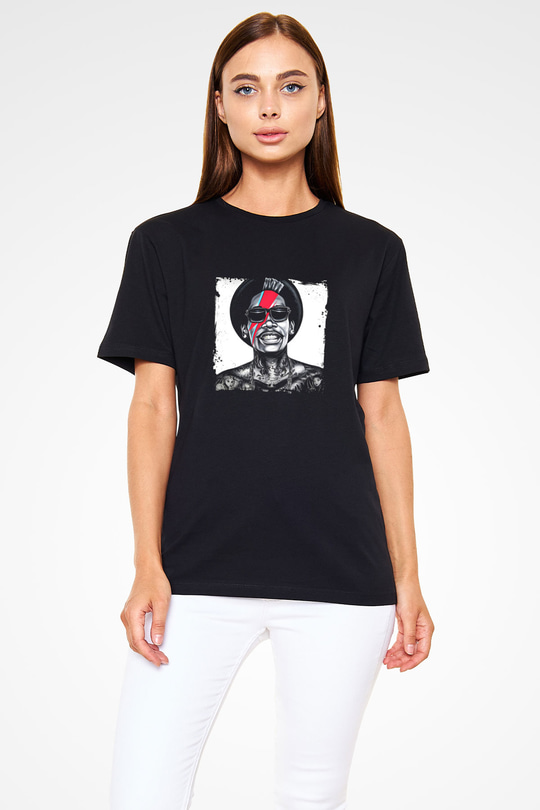 Wiz Khalifa Baskılı Unisex Siyah Tişört