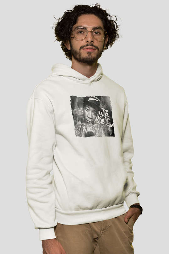 Wiz Khalifa Beyaz Unisex Kapüşonlu Sweatshirt